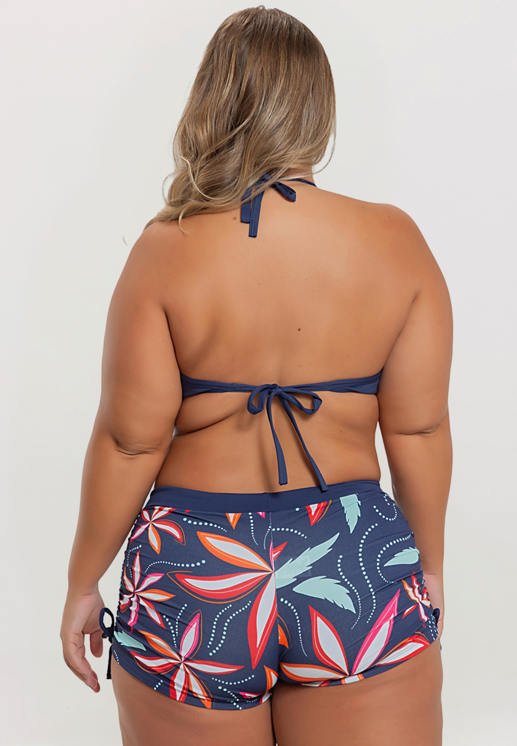 Biquíni Shorts Plus Size Tanquíni Com Bojo Meia Taça E Aro Estampado Delmare