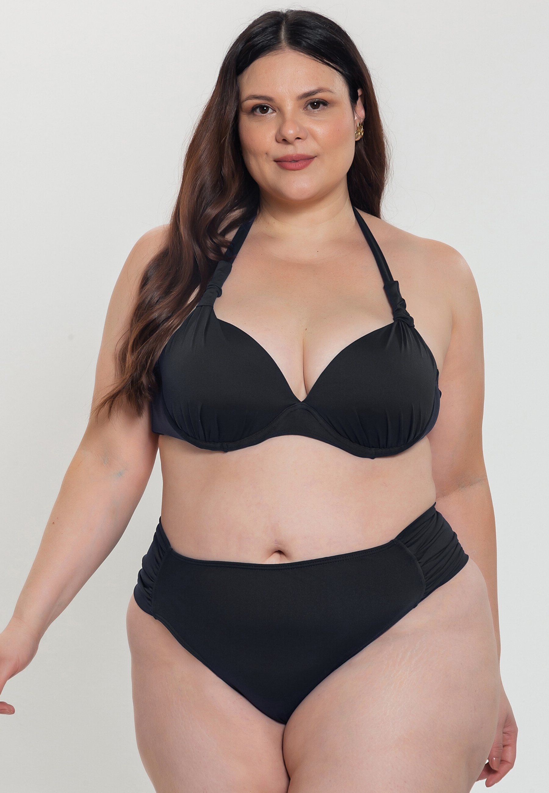 Biquini Plus Size Com Bojo Meia-Taça E Calcinha Drapeada Azurea