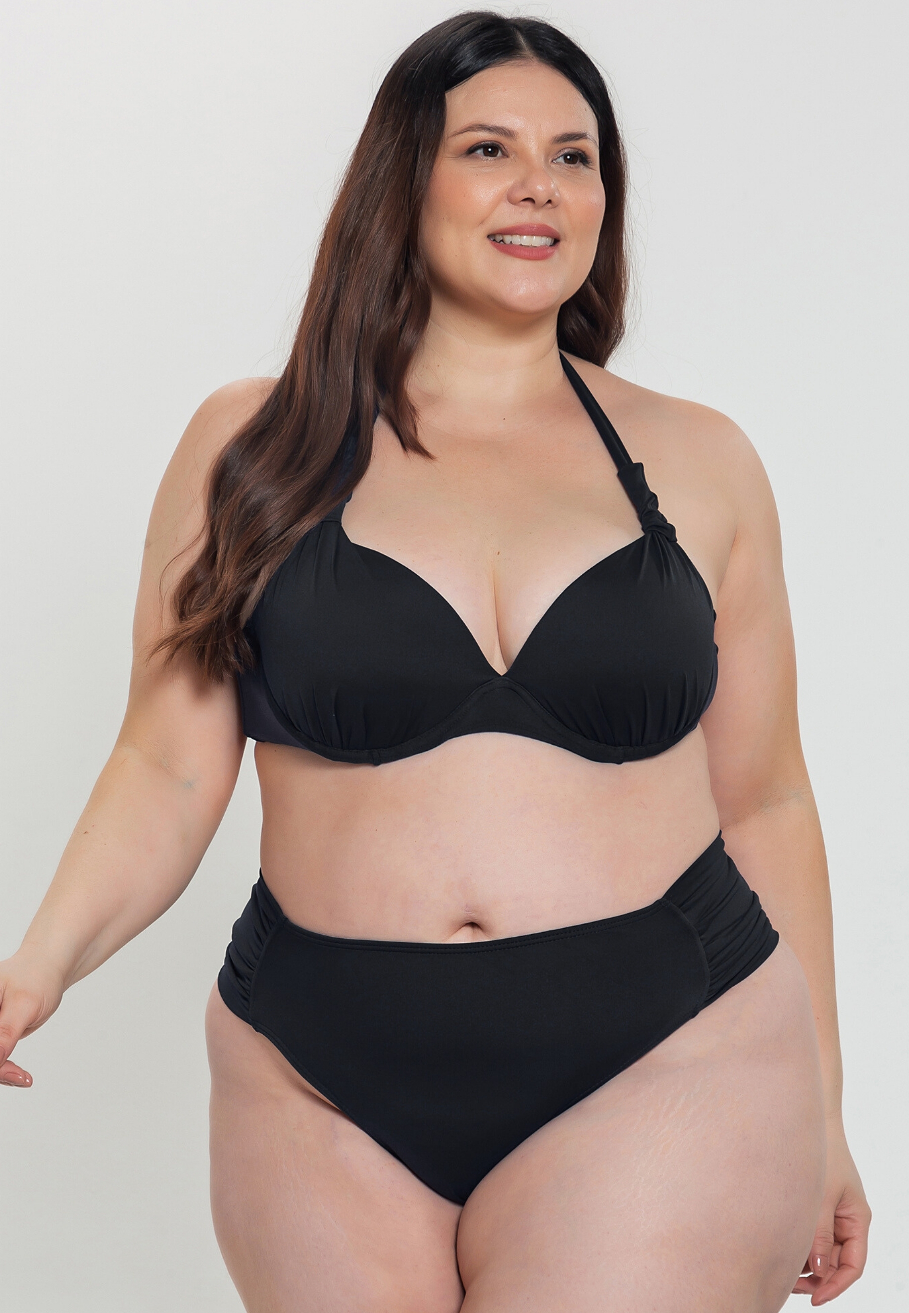 Biquini Plus Size Com Bojo Meia-Taça E Calcinha Drapeada Azurea