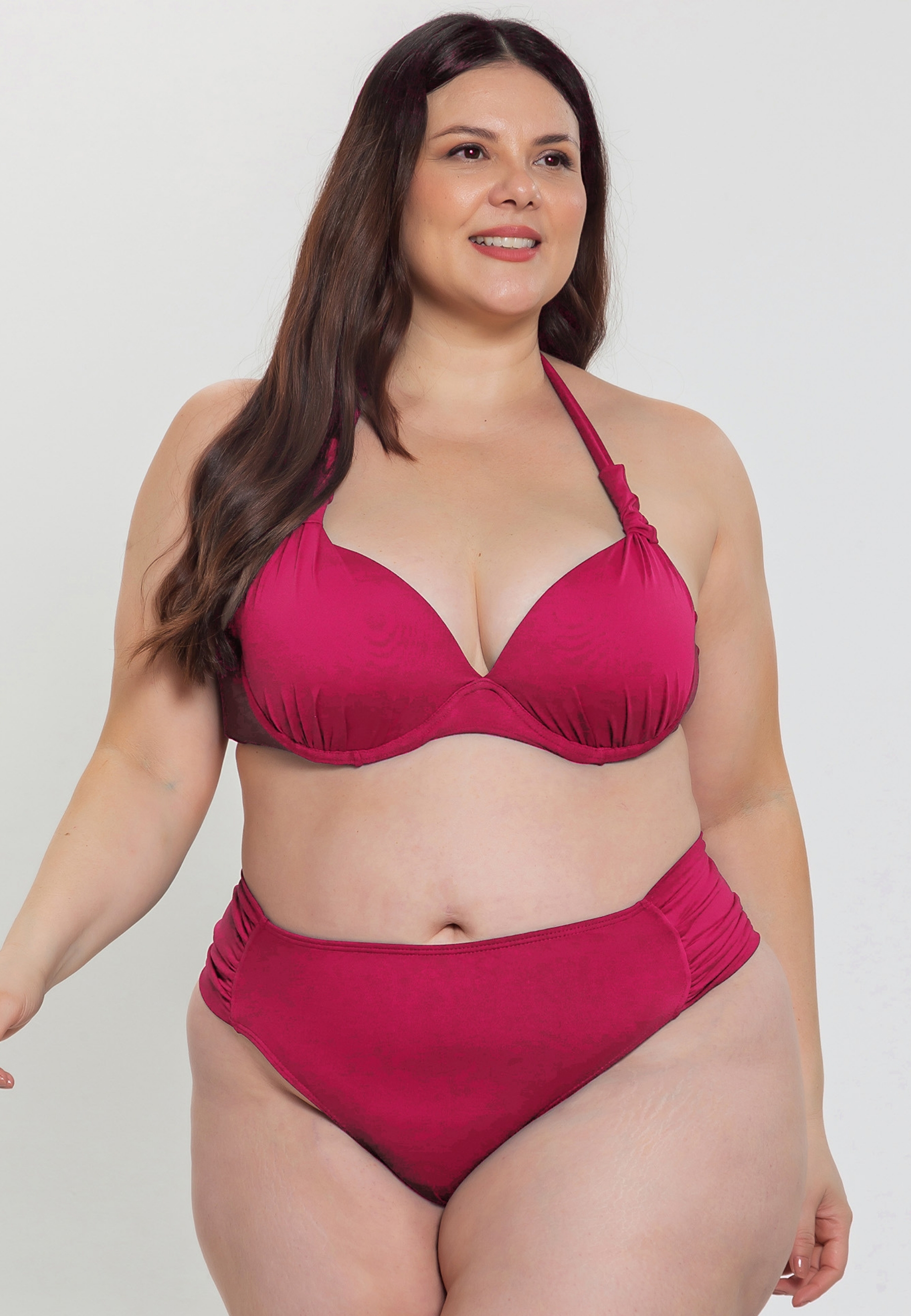 Biquini Plus Size Com Bojo Meia-Taça E Calcinha Drapeada Azurea